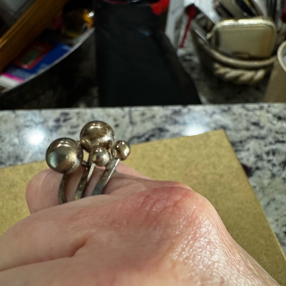 Unique Sterling Silver Bubble Ring - image 6